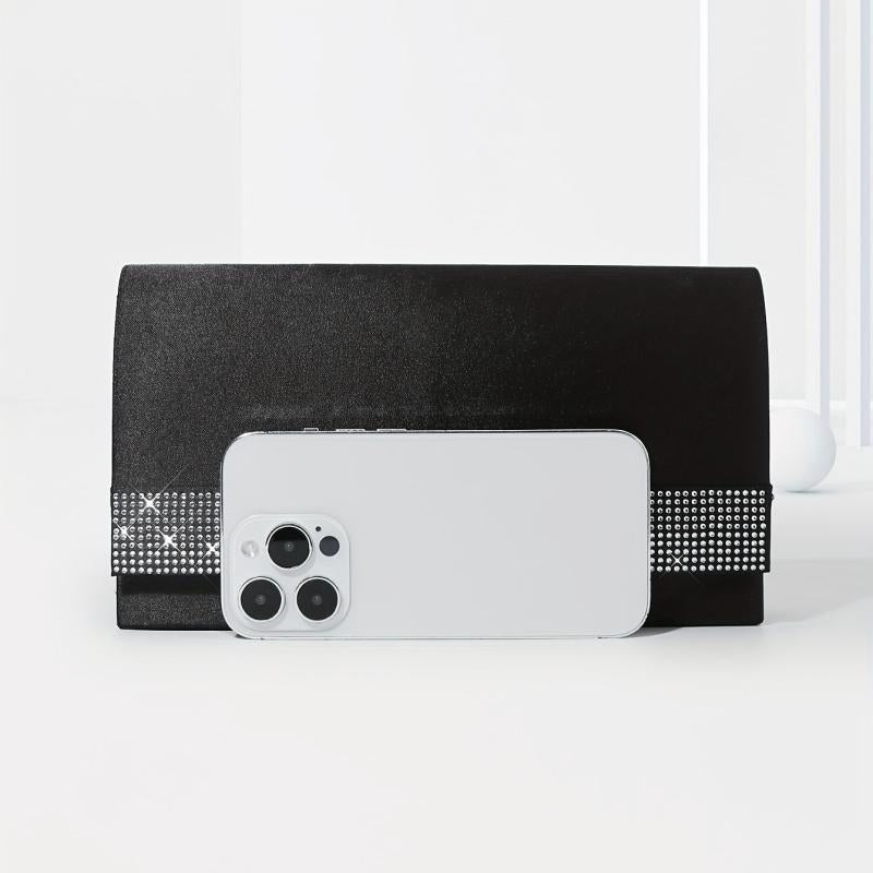 Rhinestone Decor Clutch Wallet Banquet Bag for Party