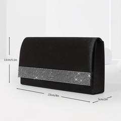 Rhinestone Decor Clutch Wallet Banquet Bag for Party
