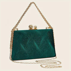 Striped Metal Chain Dinner Bag Evening Bag Pearl Sense Party Bag