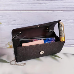 Glitter Sequins Decor Clutch Wallet Evening Bag For Party