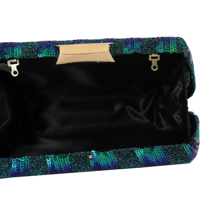 Sequin Decor Evening Clutch Bag Glitter Dinner Banquet Purse