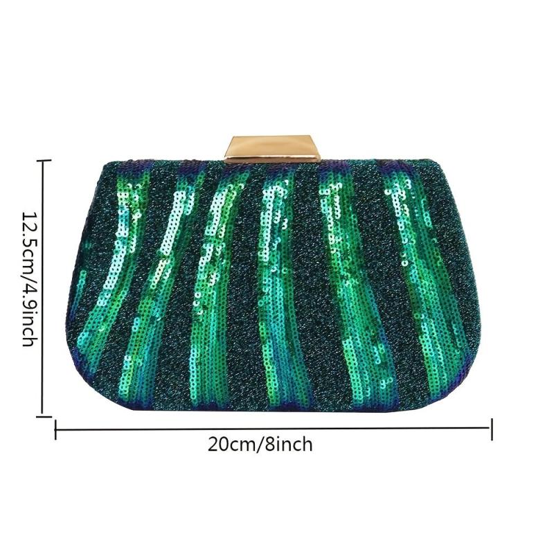 Sequin Decor Evening Clutch Bag Glitter Dinner Banquet Purse