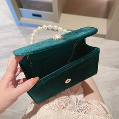Pearl Decor Evening Clutch Bag for Wedding Party