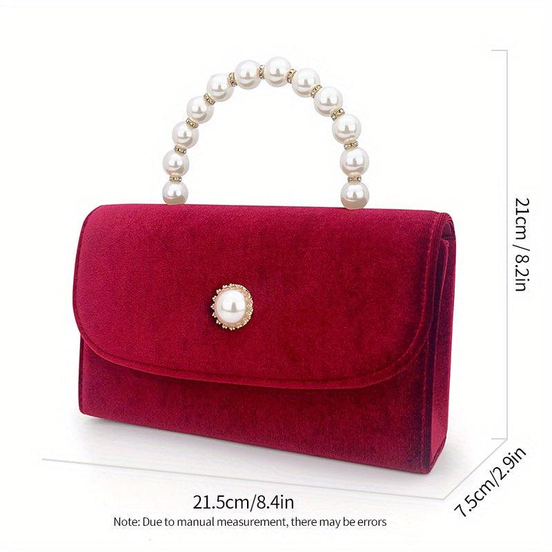 Pearl Decor Evening Clutch Bag for Wedding Party