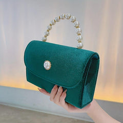 Pearl Decor Evening Clutch Bag for Wedding Party