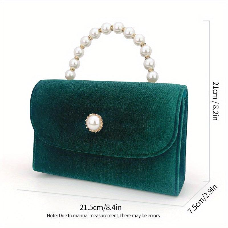 Pearl Decor Evening Clutch Bag for Wedding Party