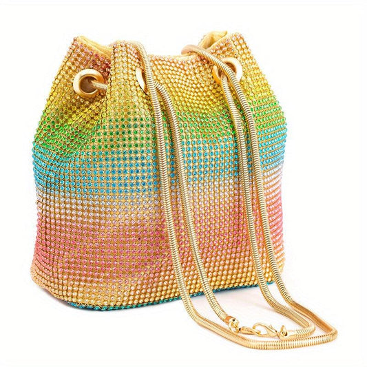Colorful Rhinestone Decor Shoulder Bag Storage Bag for Party
