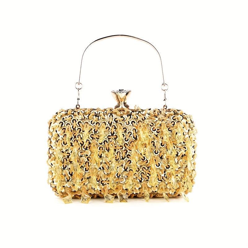 Sequins Beaded Evening Bag Glitter Clutch Purse Handbag for Wedding Prom Party