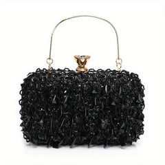 Sequins Beaded Evening Bag Glitter Clutch Purse Handbag for Wedding Prom Party