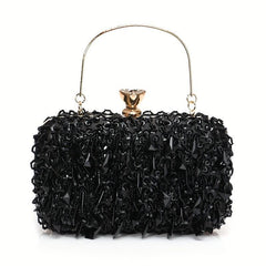 Sequins Beaded Evening Bag Glitter Clutch Purse Handbag for Wedding Prom Party