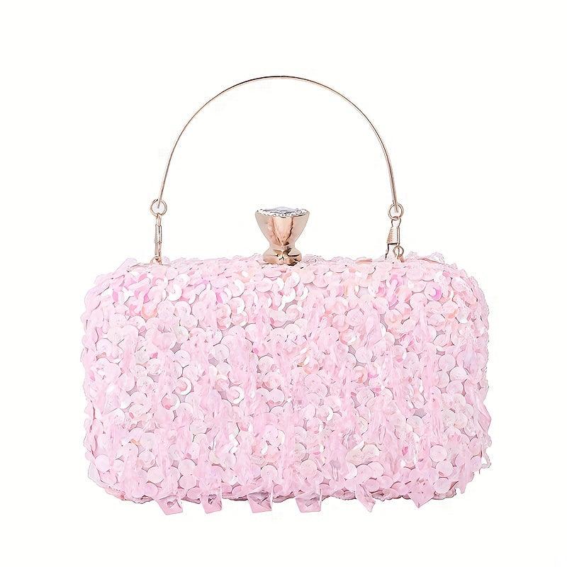 Sequins Beaded Evening Bag Glitter Clutch Purse Handbag for Wedding Prom Party