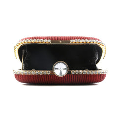 Glitter Ruched Evening Bag Rhinestone Wedding Clutch Purse