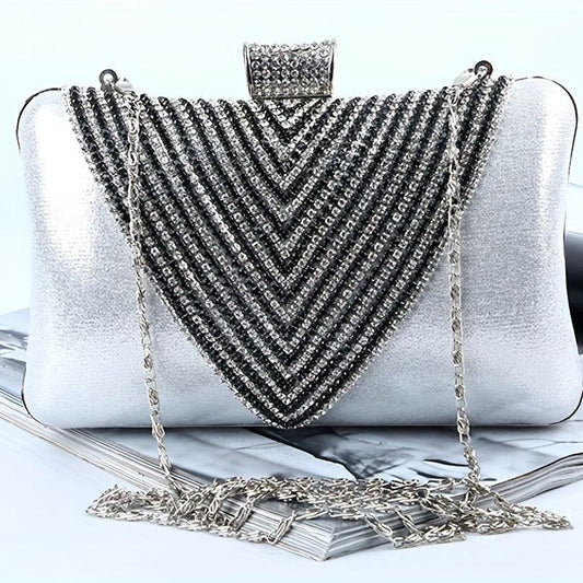 Glitter Rhinestone Evening Clutch Dinner Purse For Wedding Party Prom