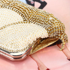 Pearl Rhinestone Evening Clutch Bag for Wedding Party Prom
