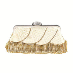 Pearl Rhinestone Evening Clutch Bag for Wedding Party Prom