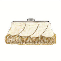 Pearl Rhinestone Evening Clutch Bag for Wedding Party Prom