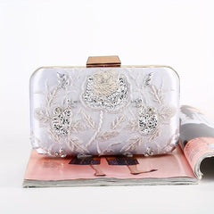 Sequin Beaded Embroidered Clutch Evening Purse Wedding Party Prom