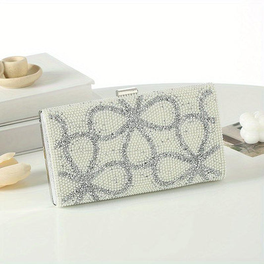 Rhinestone Decor Clutch Wallet Evening Bag For Party