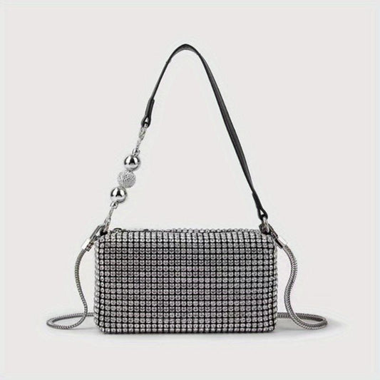 Glitter Crossbody Bag Square Evening Purse for Party & Wedding