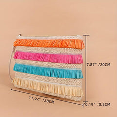 Vintage Ethnic Style Envelope Bag Retro Bohemian Clutch Purse