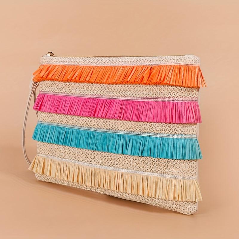 Vintage Ethnic Style Envelope Bag Retro Bohemian Clutch Purse