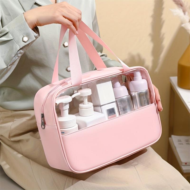 Portable Waterproof Toiletry Bag Large Capacity PVC Cosmetics Travel Storage