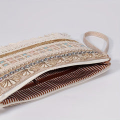 Vintage Ethnic Envelope Bag Bohemian Clutch Straw Handbag