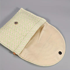 Vintage Ethnic Envelope Bag Retro Boho Clutch Straw Handbag & Wristlet