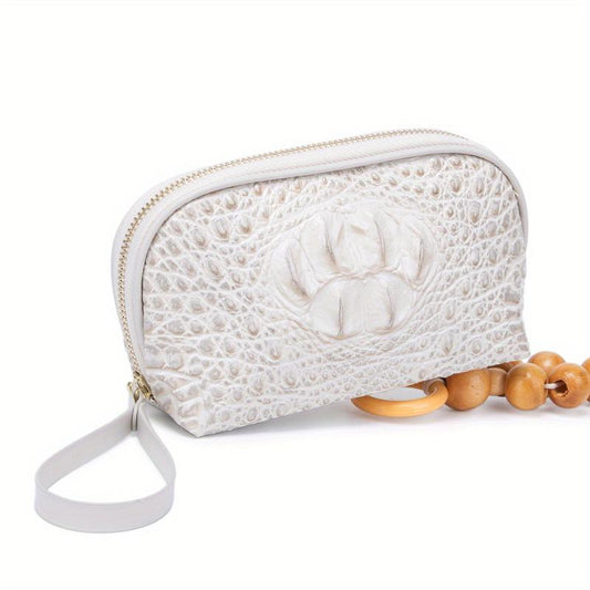 Crocodile Embossed Clutch Bag Handbag Women Leather Coin Purse