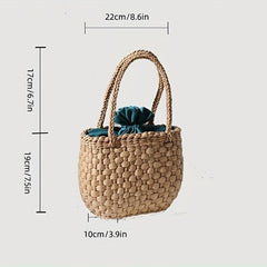 Minimalist Stra Satchel Bag Woven Drawstring Insert Pouch Travel