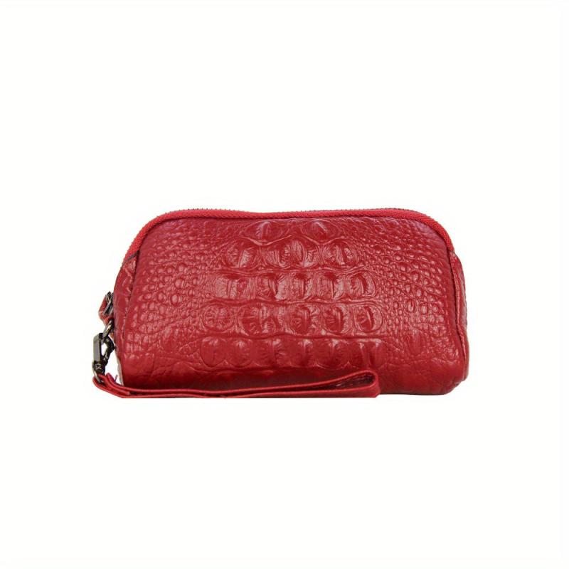 Crocodile Embossed Coin Purse Clutch With Wristband