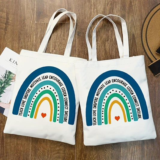 Cartoon Pattern Shoulder Bag Women's Reusable Canvas Bag