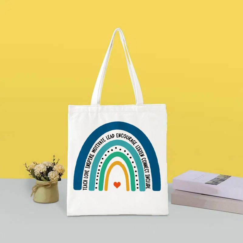 Cartoon Pattern Shoulder Bag Women's Reusable Canvas Bag