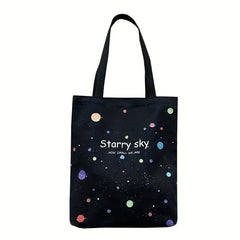 Starry Sky Printed High Capacity Tote Bag Lightweight Shoulder Bag