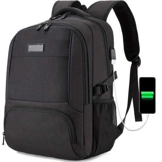 Men's Business Travel Notebook Backpack USB Charging Interface
