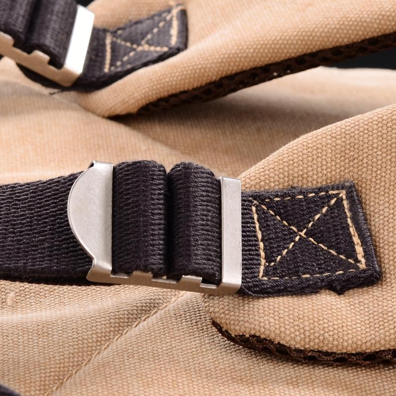 Vintage Canvas Backpack Rucksack Double Shoulder Bag Khaki Unisex