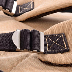 Vintage Canvas Backpack Rucksack Double Shoulder Bag Khaki Unisex