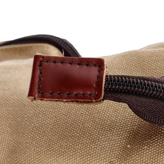 Vintage Canvas Backpack Rucksack Double Shoulder Bag Khaki Unisex