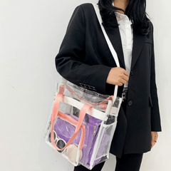 Transparent PVC Handbag Large Capacity Waterproof Travel Bag