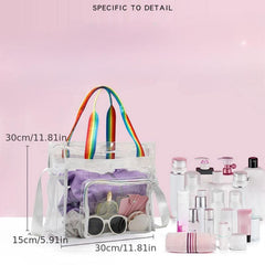 Transparent PVC Handbag Large Capacity Waterproof Travel Bag