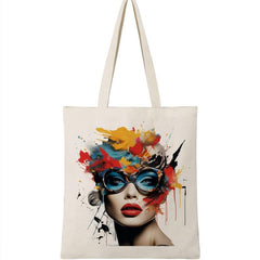 Women Canvas Shoulder Bag Lightweight Versatile Shopping Bag
