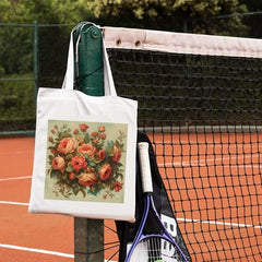 Flowers Pattern Canvas Handbag Large Shopping Bag Storage Bag