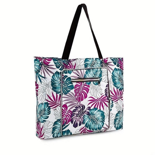 Summer Leaves Pattern Shoulder Bag Lightweight Travel Beach Bag