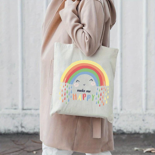 Rainbow Print Shoulder Bag Lightweight Shopper Bag