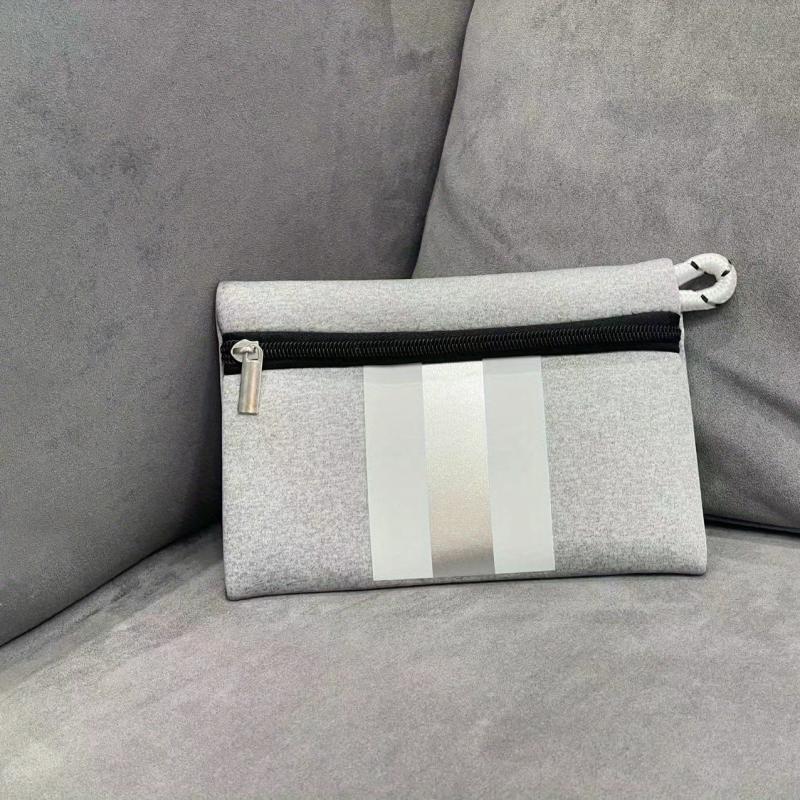 Striped Pattern Clutch Wallet Zipper Purse Lightweight Square Pouch