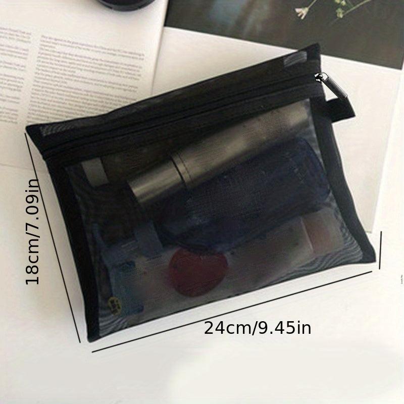 Mesh Zipper Cosmetics Bag Travel Toiletry Storage Bag