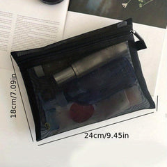 Mesh Zipper Cosmetics Bag Travel Toiletry Storage Bag