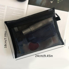 Mesh Zipper Cosmetics Bag Travel Toiletry Storage Bag