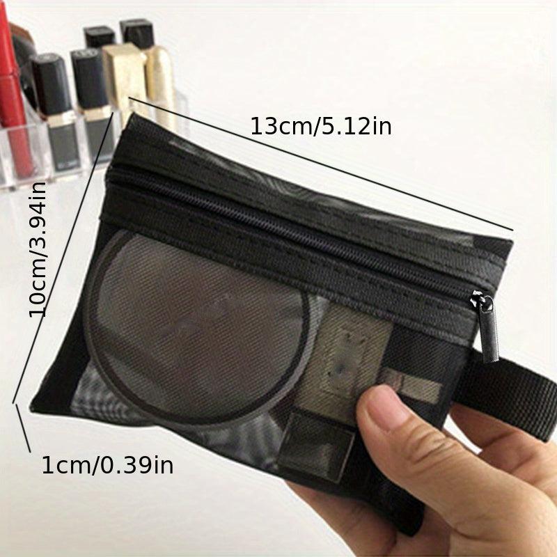 Mesh Zipper Cosmetics Bag Travel Toiletry Storage Bag