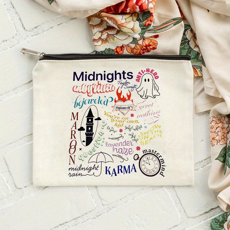 Midnights Pattern Cosmetic Bag Canvas Travel Storage Toiletry Bag